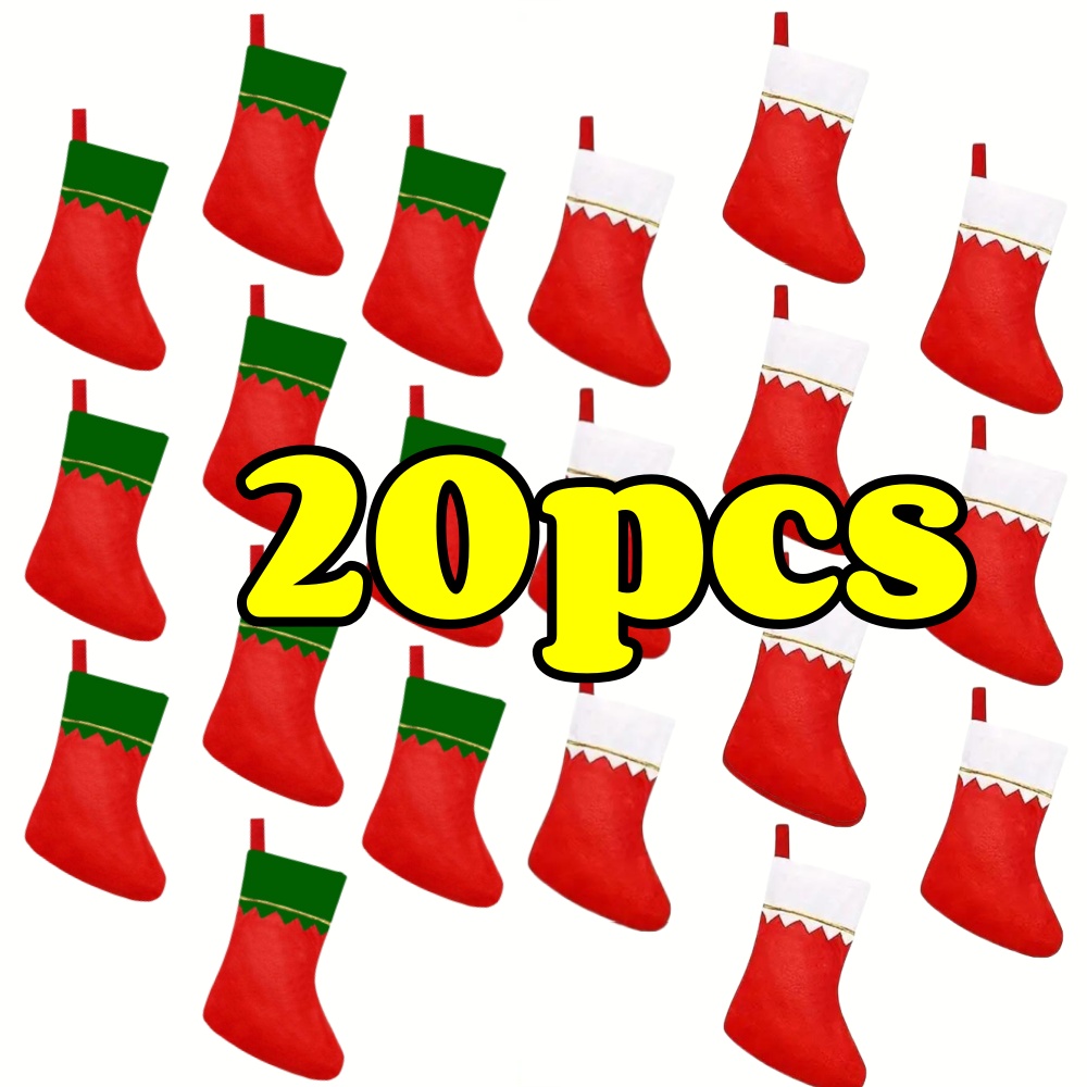 12pcs Red Felt Christmas Stock - Christmas Stocking Hanging บทวิจารณ์และราคา