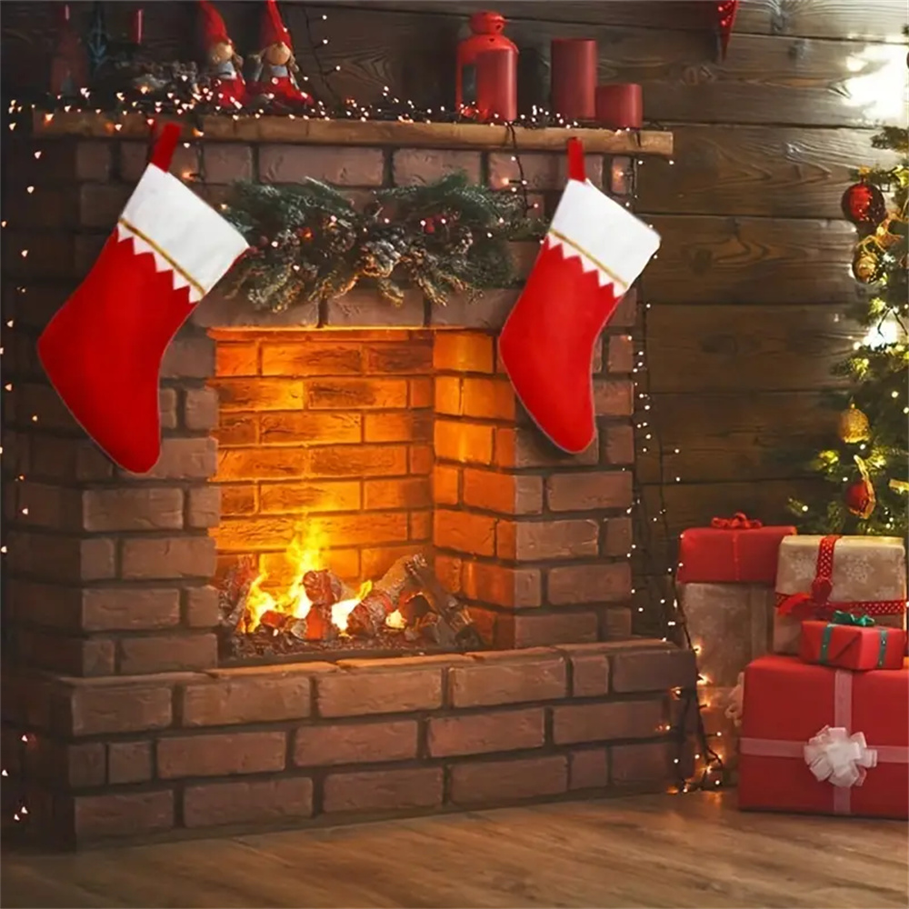 12pcs Red Felt Christmas Stock - Christmas Stocking Hanging บทวิจารณ์และราคา