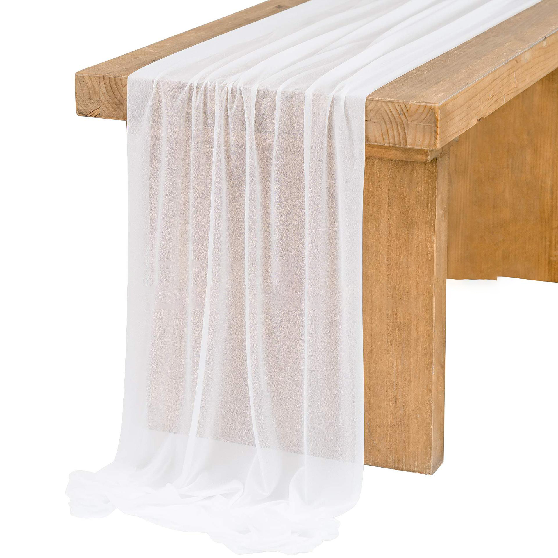 Chiffon White Table Runner Tab - Christmas Table Runner บทวิจารณ์และราคา
