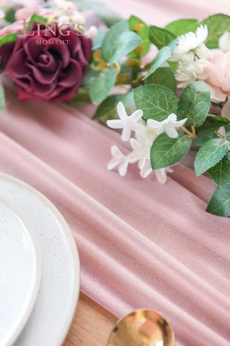 Chiffon White Table Runner Tab - Christmas Table Runner บทวิจารณ์และราคา