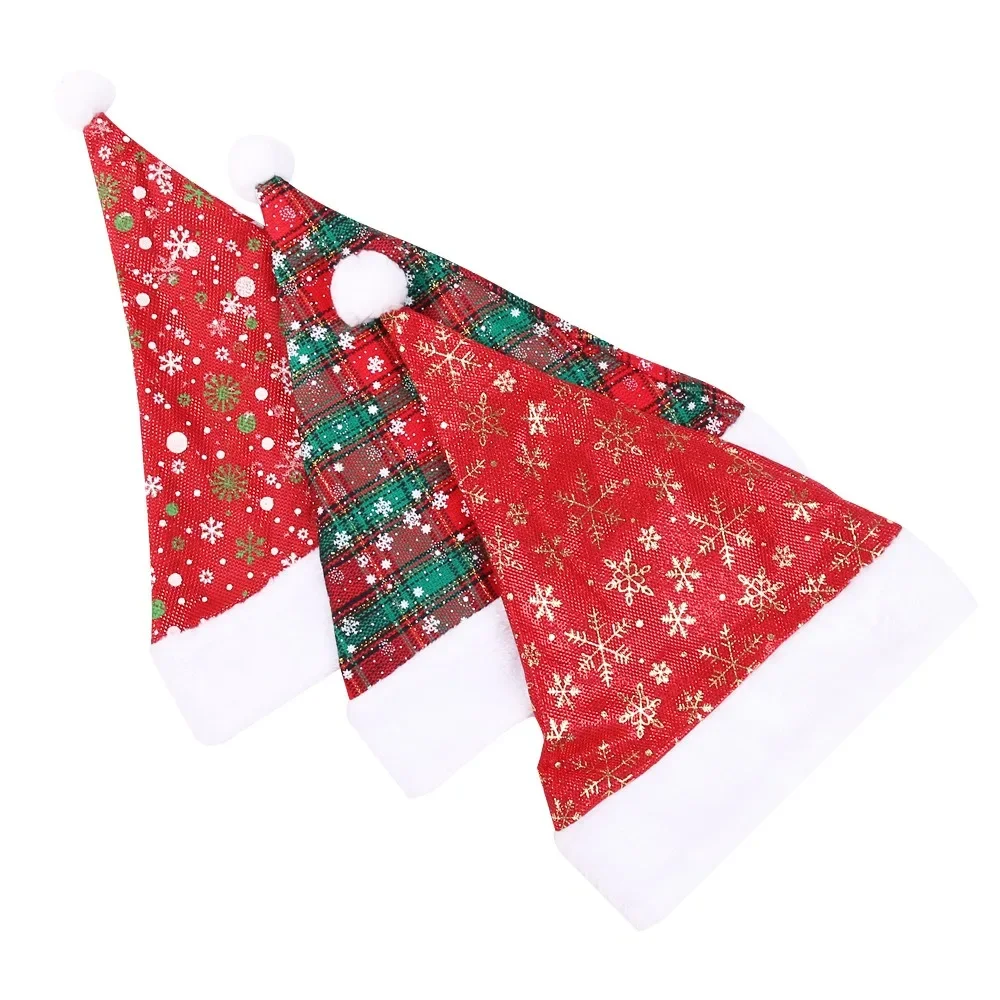 Thick Christmas Hat Red Checke - Santa Hat Plush บทวิจารณ์และราคา
