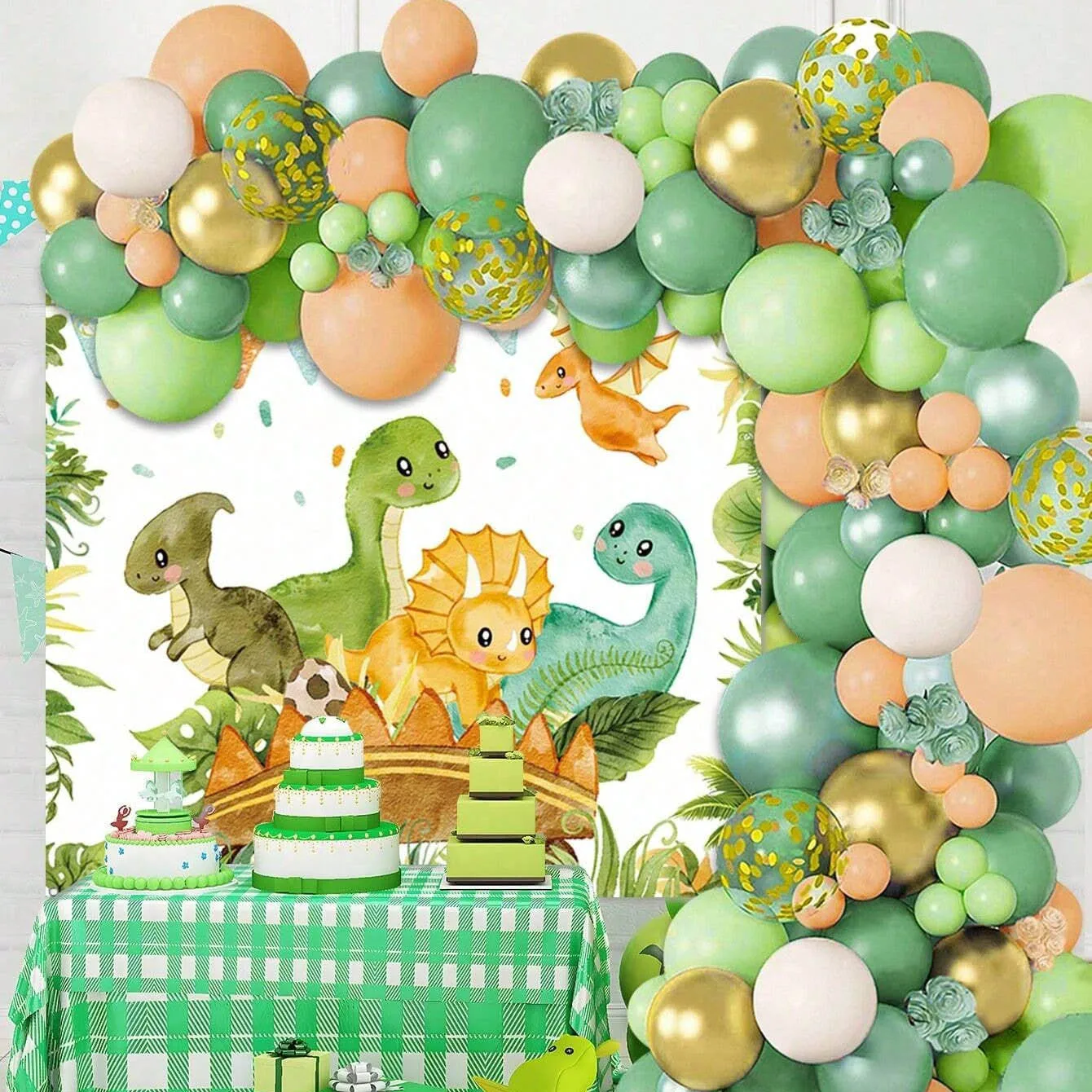 Dinosaur Balloon Set Arch for  - Tinsel Garland Decoration บทวิจารณ์และราคา