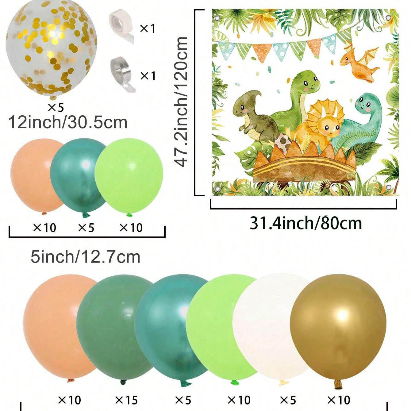 Dinosaur Balloon Set Arch for  - Tinsel Garland Decoration บทวิจารณ์และราคา