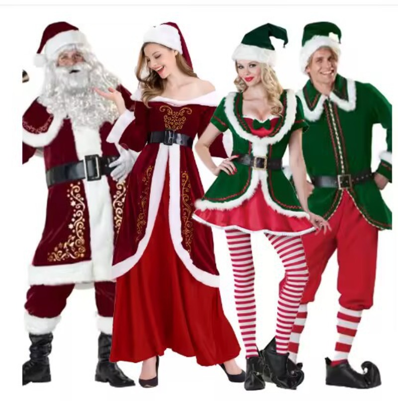 Santa Claus Costume Women Men  - Elf Costume Christmas บทวิจารณ์และราคา