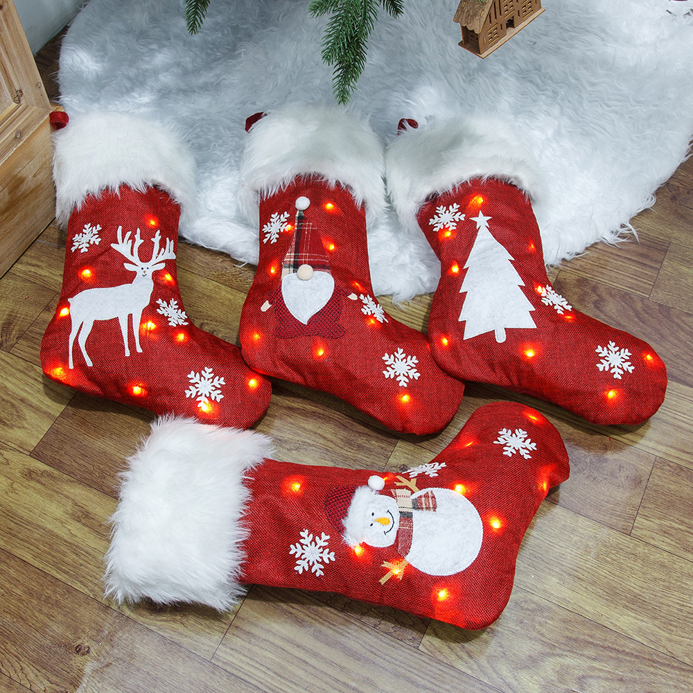 Christmas Socks With Led Light - Christmas Stocking Hanging บทวิจารณ์และราคา