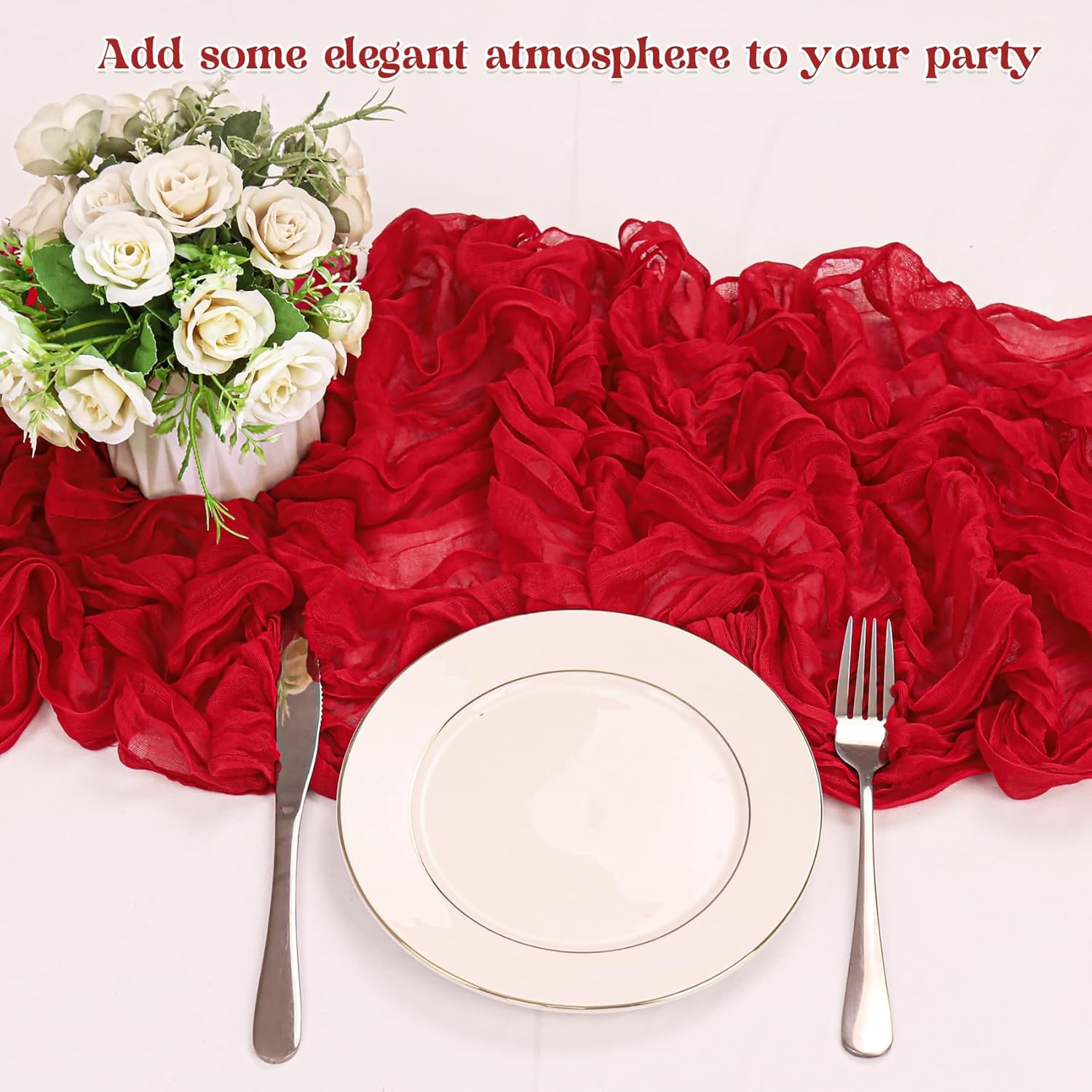 1.8/3/4M Long Red Table Runner - Christmas Table Runner บทวิจารณ์และราคา