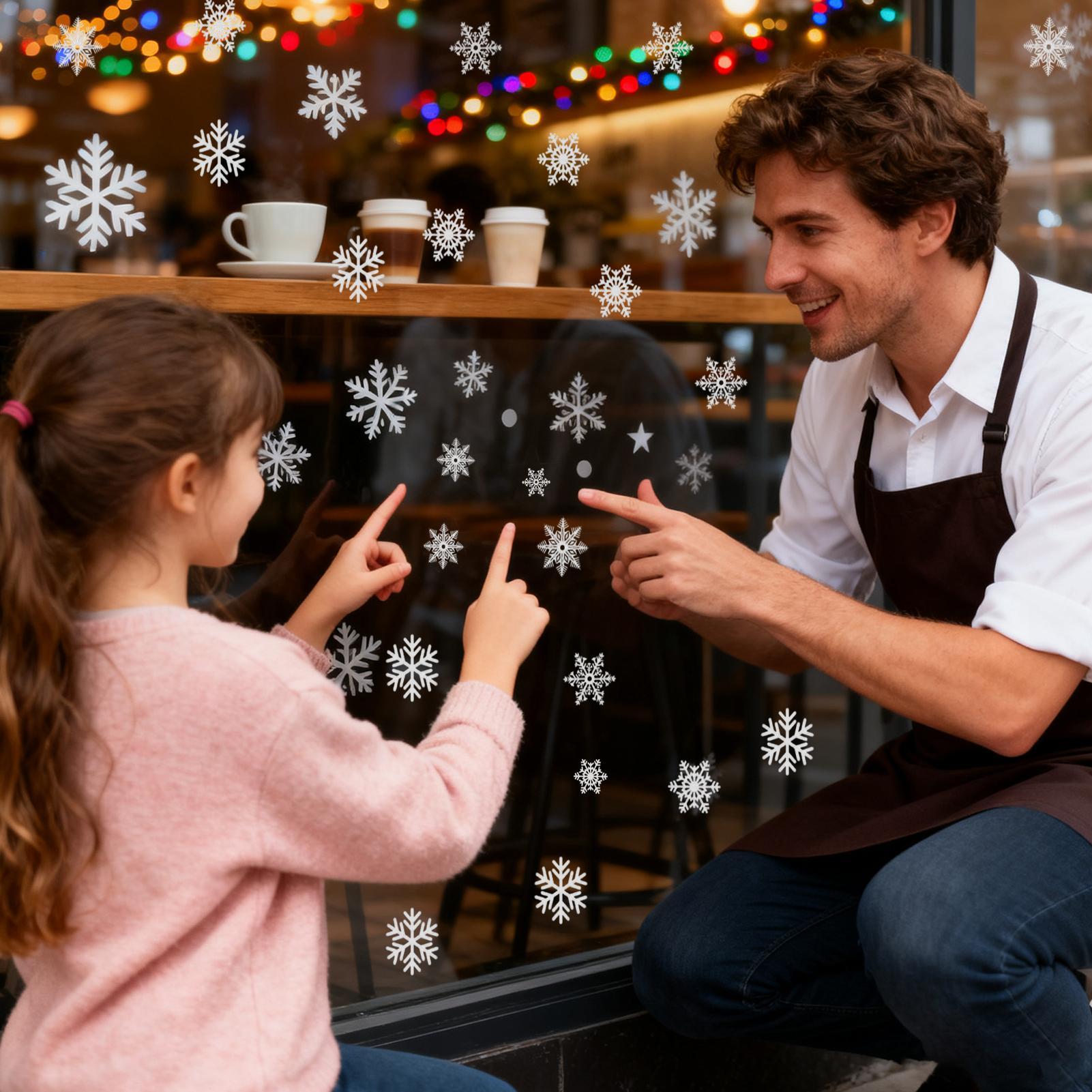 Snowflake Window Clings Static - Snowflake Window Decal บทวิจารณ์และราคา