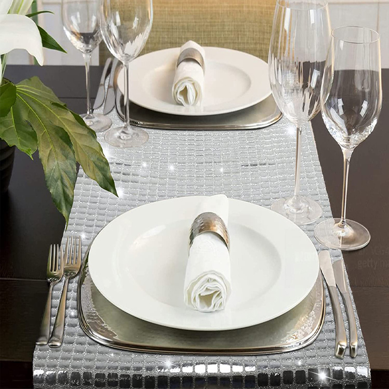 Shiny Mirror Gold/Silver Foil  - Christmas Table Runner บทวิจารณ์และราคา