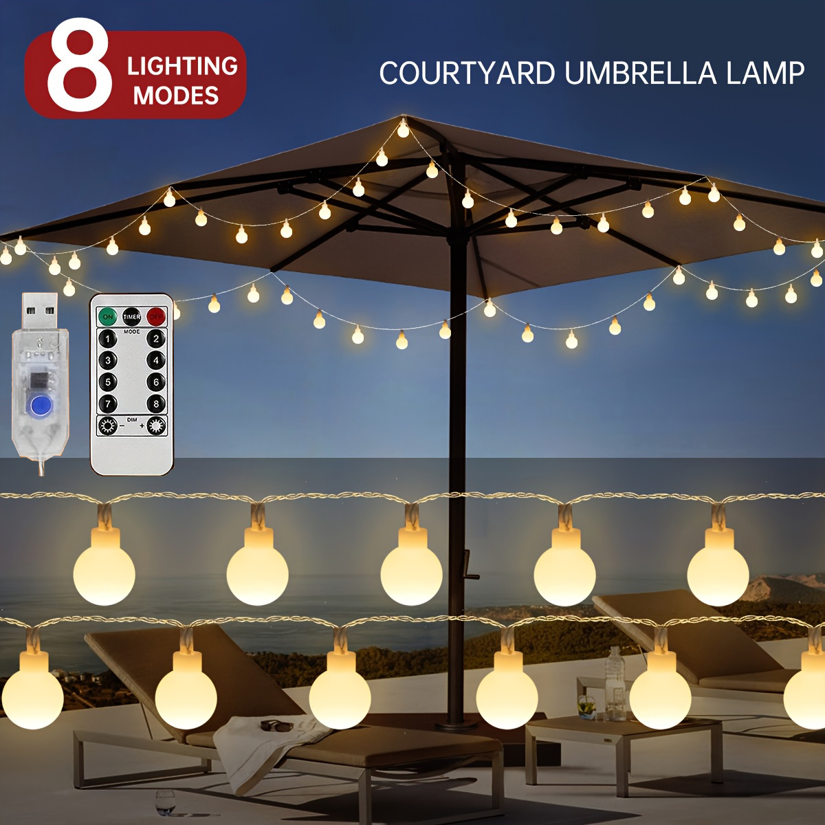 USB LED Ball String Lights 6M  - Led Fairy String Lights บทวิจารณ์และราคา