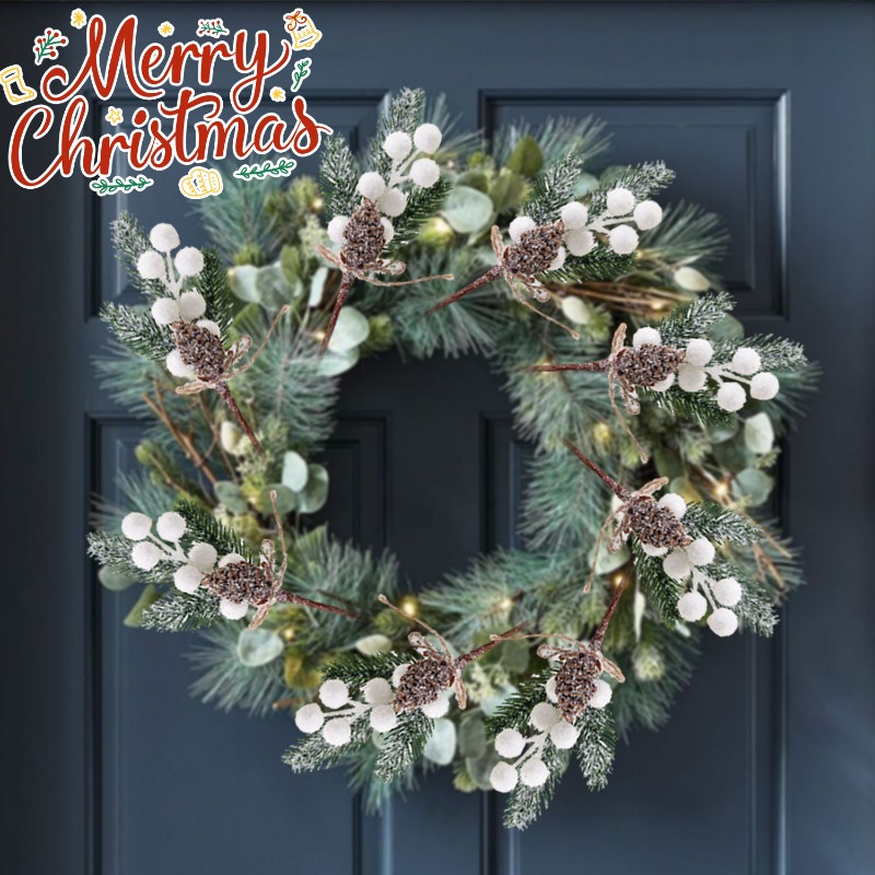 Christmas Artificial White Ber - Christmas Wreath Fake บทวิจารณ์และราคา