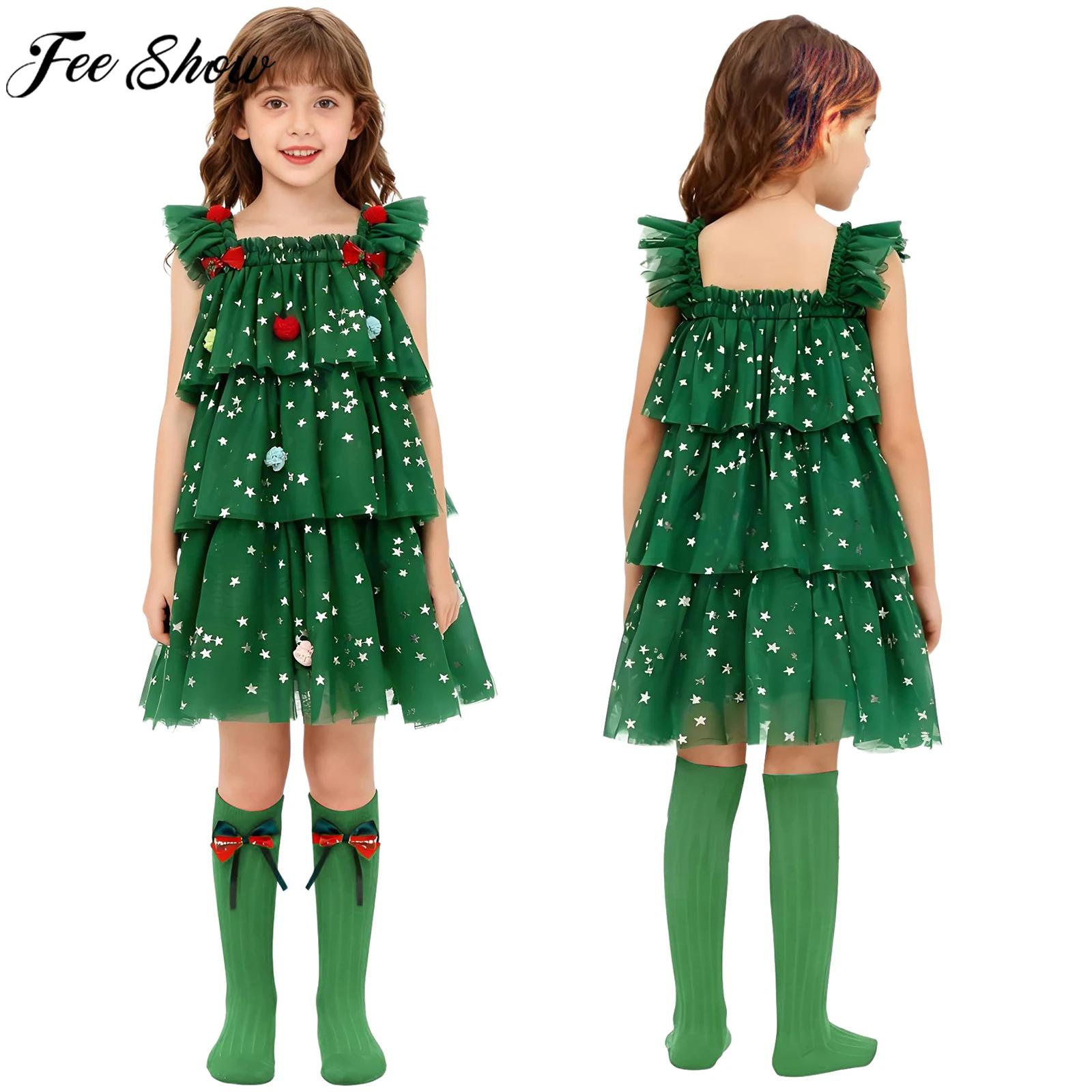 Toddler Girls Christmas Tree E - Elf Costume Christmas บทวิจารณ์และราคา