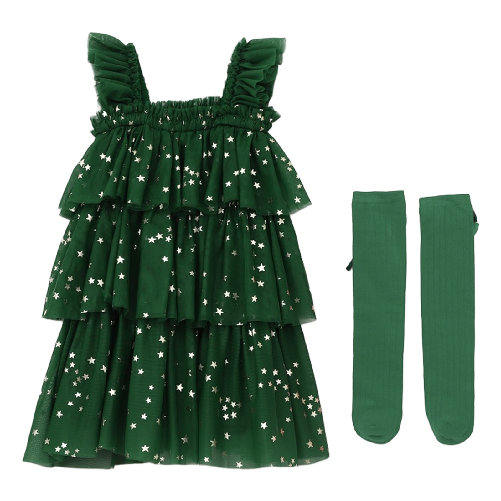 Toddler Girls Christmas Tree E - Elf Costume Christmas บทวิจารณ์และราคา