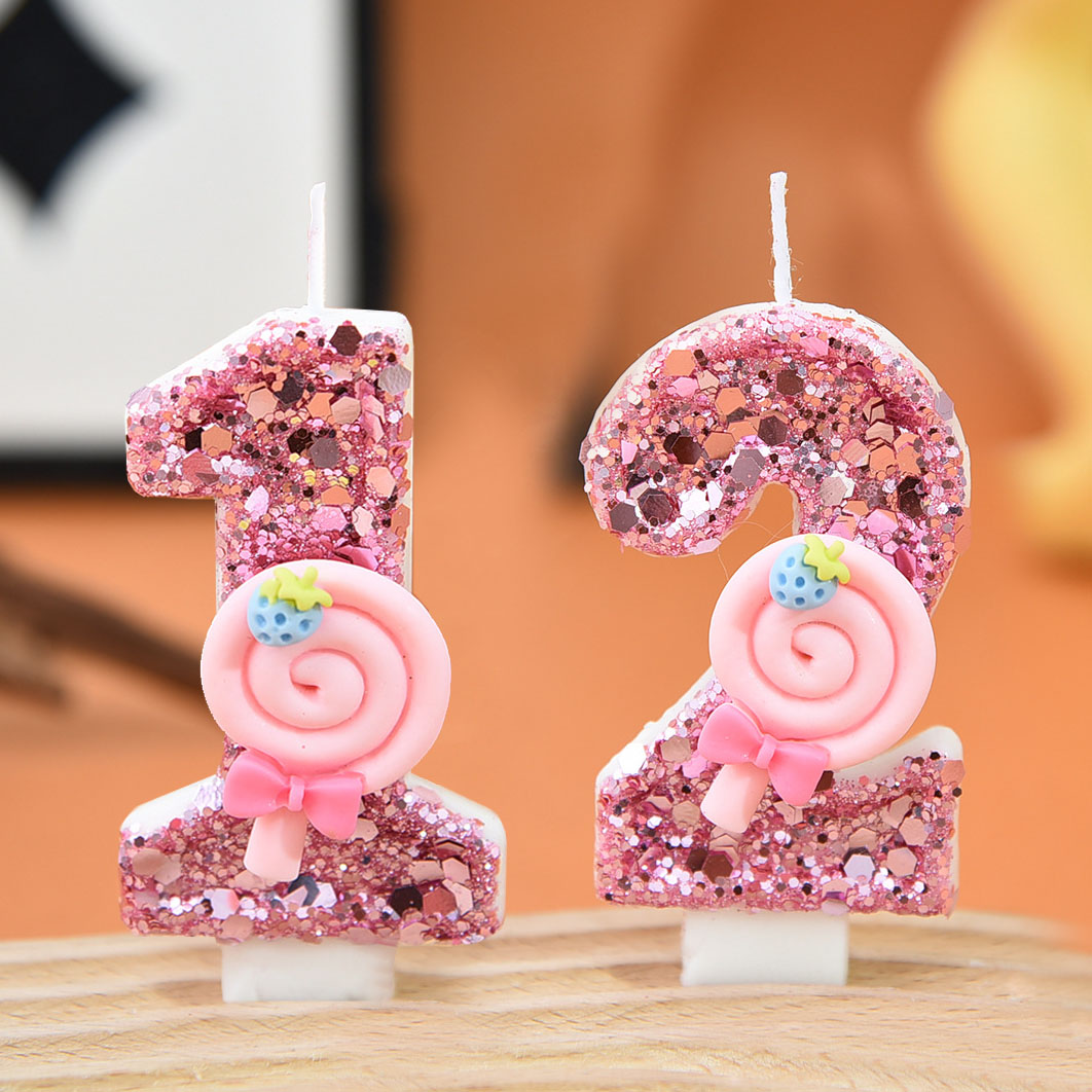 1pc Large 0-9 Numbers Pink Lol - Holiday Candle Set บทวิจารณ์และราคา
