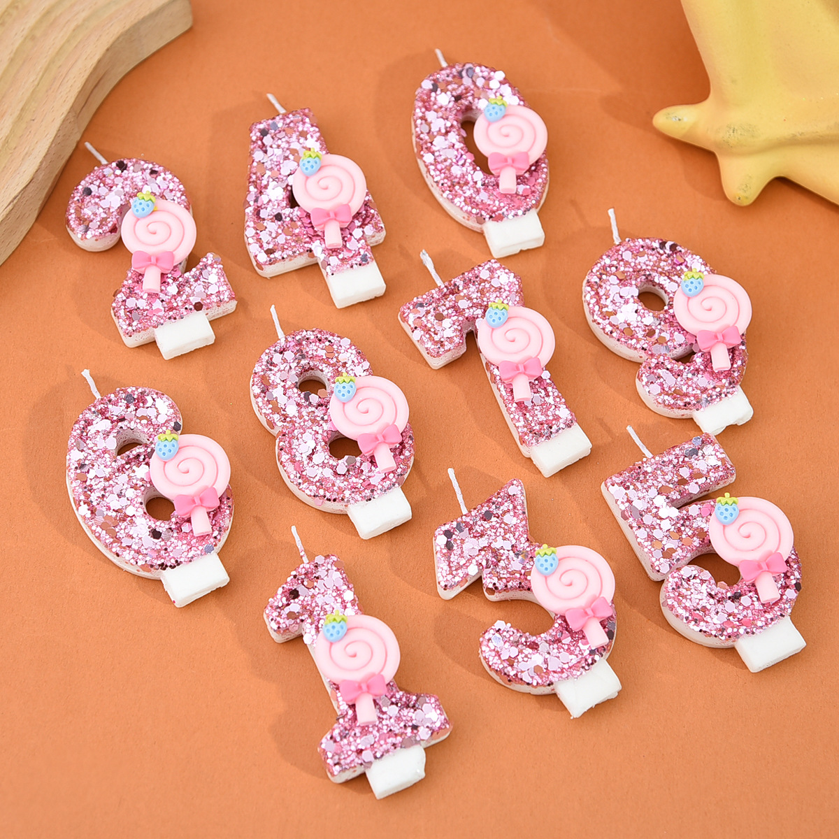 1pc Large 0-9 Numbers Pink Lol - Holiday Candle Set บทวิจารณ์และราคา
