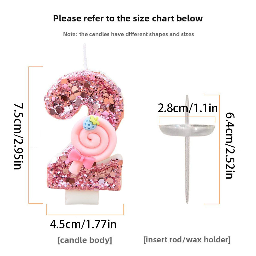 1pc Large 0-9 Numbers Pink Lol - Holiday Candle Set บทวิจารณ์และราคา