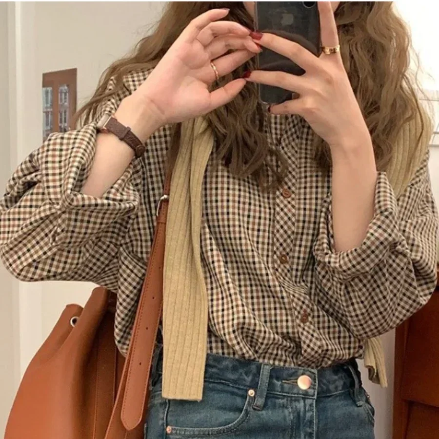 Plaid Shirts Women Retro Turn- - Christmas Throw Blanket บทวิจารณ์และราคา
