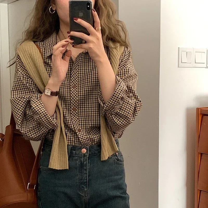 Plaid Shirts Women Retro Turn- - Christmas Throw Blanket บทวิจารณ์และราคา