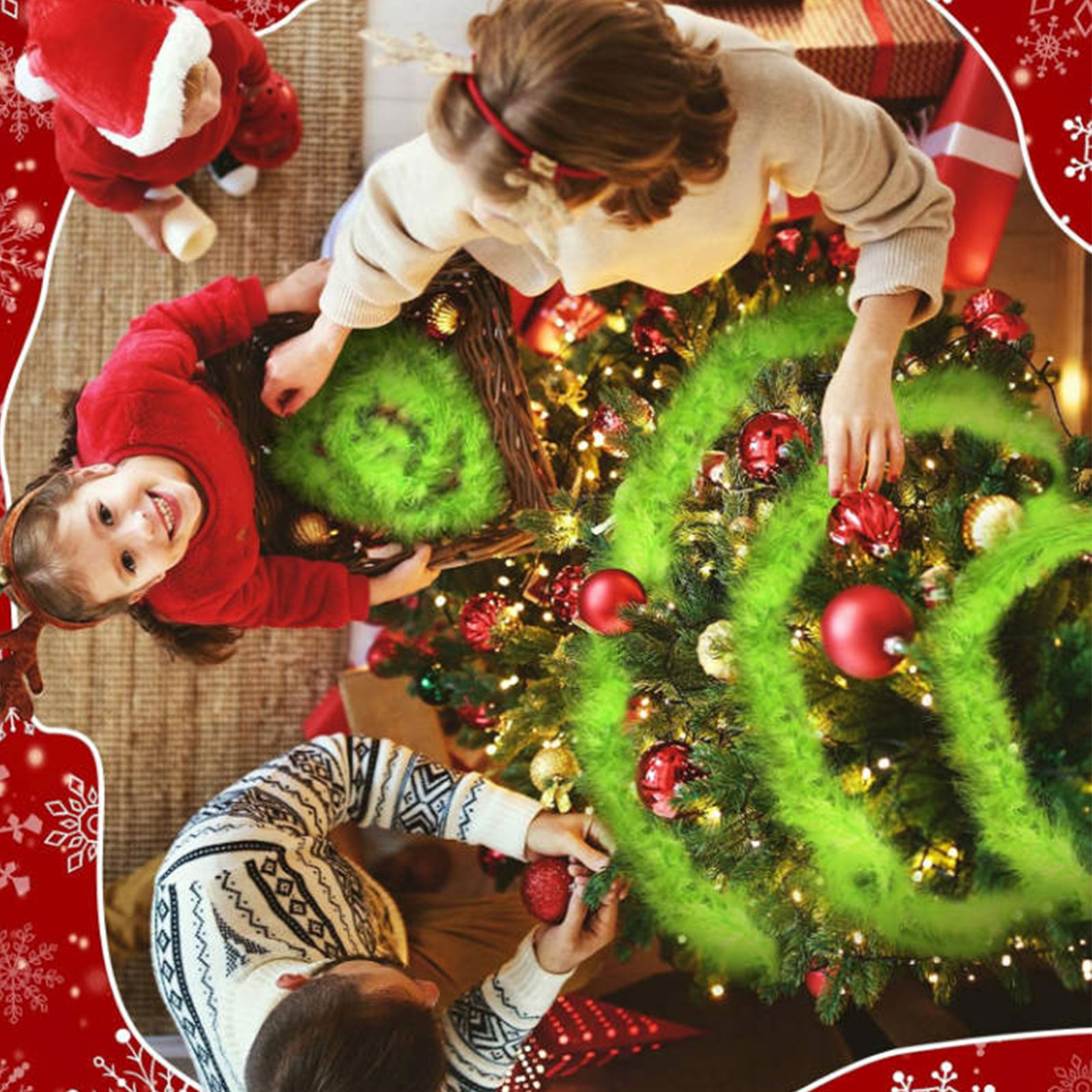 Christmas Garland 3 PCS 20 Fee - Tinsel Garland Decoration บทวิจารณ์และราคา