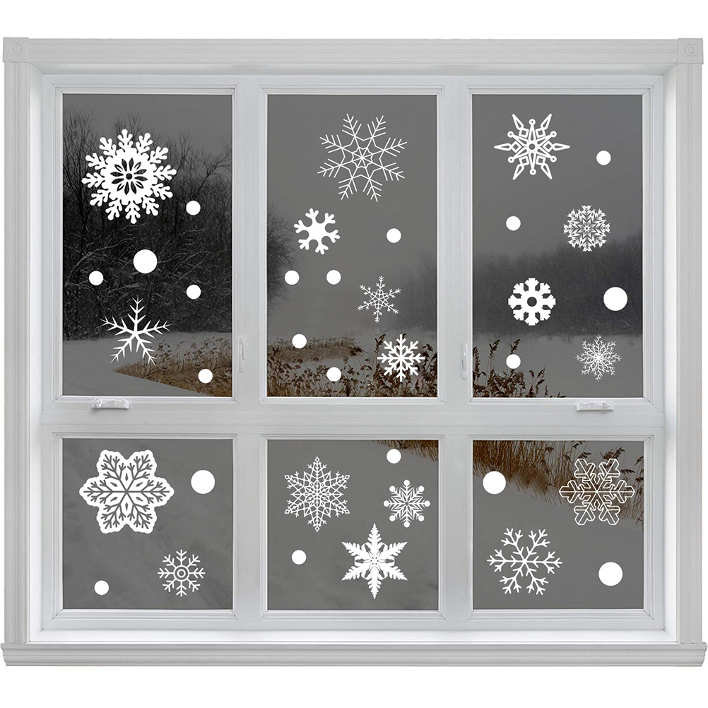 37PCS Gift Xmas Festival Suppl - Snowflake Window Decal บทวิจารณ์และราคา