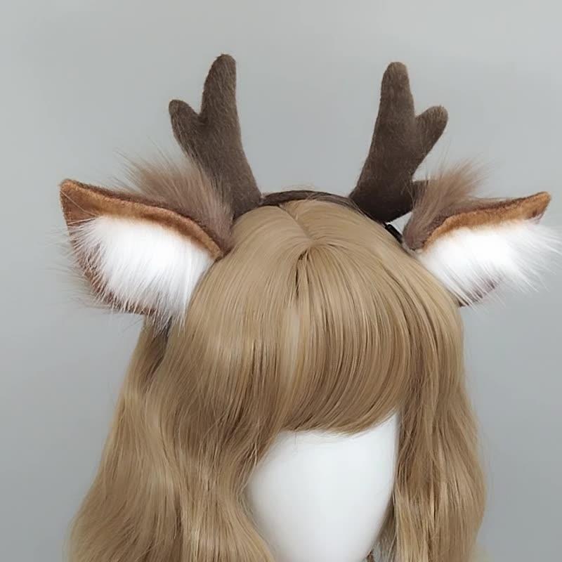 Handmade Animal Fur Antler Hea - Reindeer Antlers Headband บทวิจารณ์และราคา