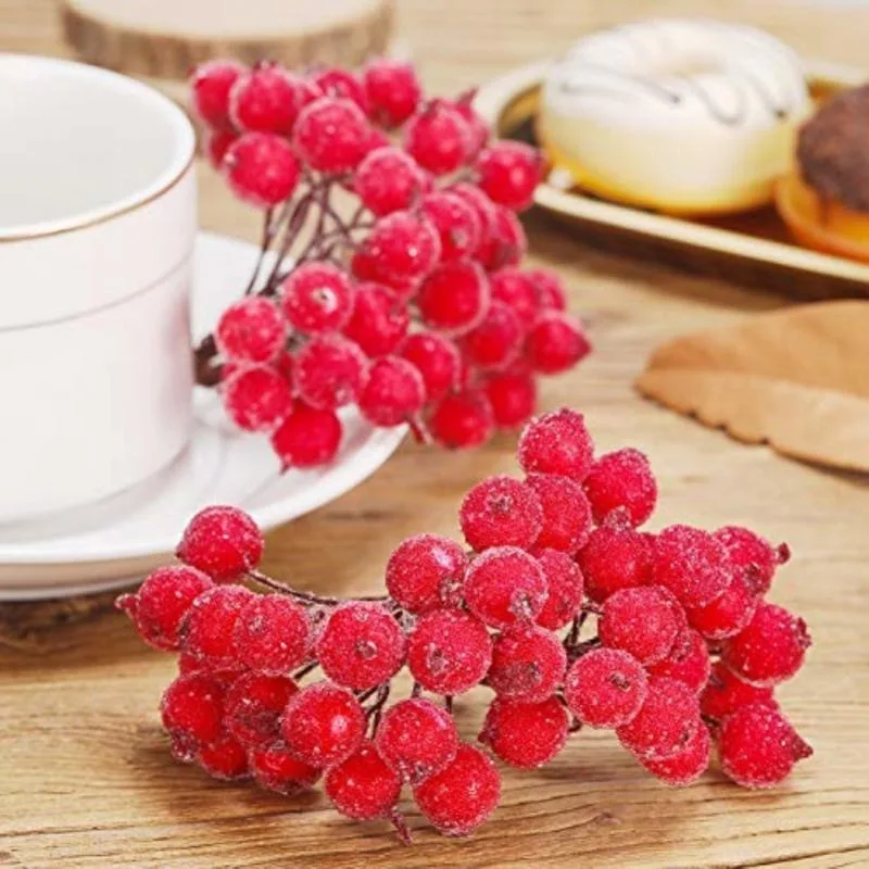 Artificial Frosted Holly Berri - Christmas Wreath Fake บทวิจารณ์และราคา