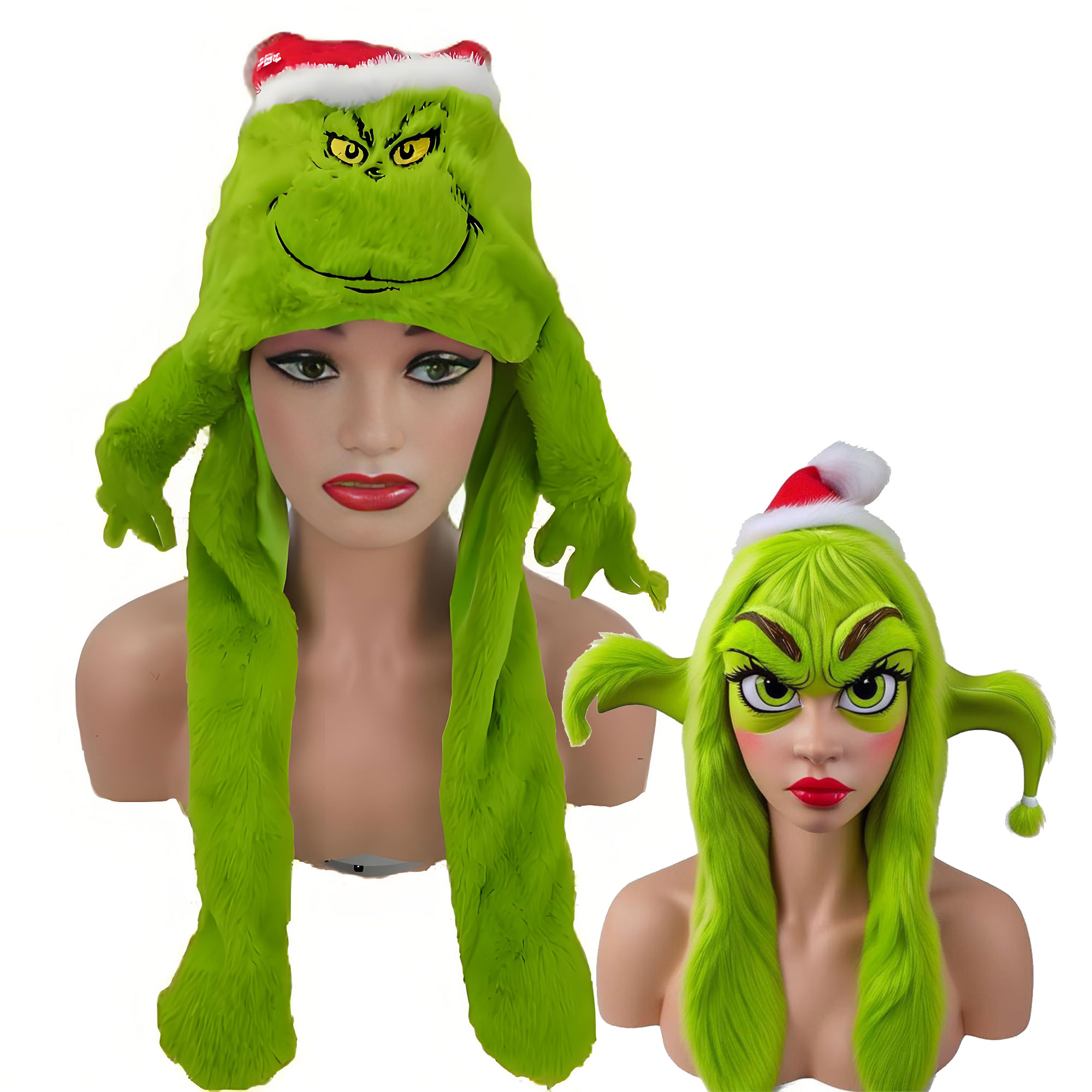 Plush Grincese Hat Cap Scarf C - Santa Hat Plush บทวิจารณ์และราคา