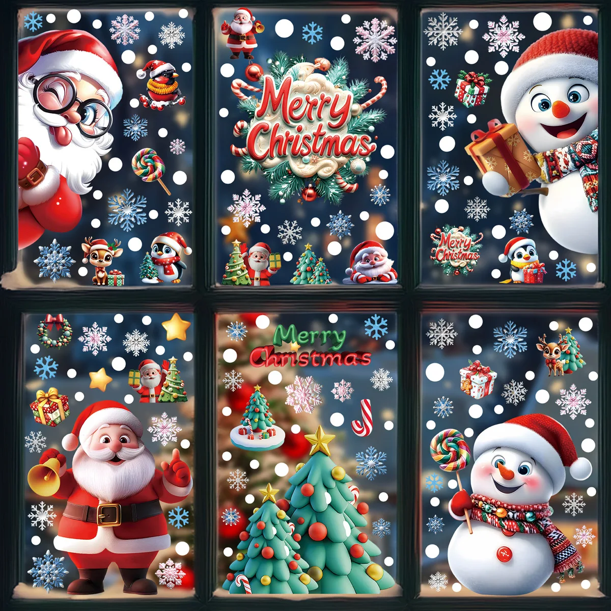 2025 Christmas Static Window C - Snowflake Window Decal บทวิจารณ์และราคา