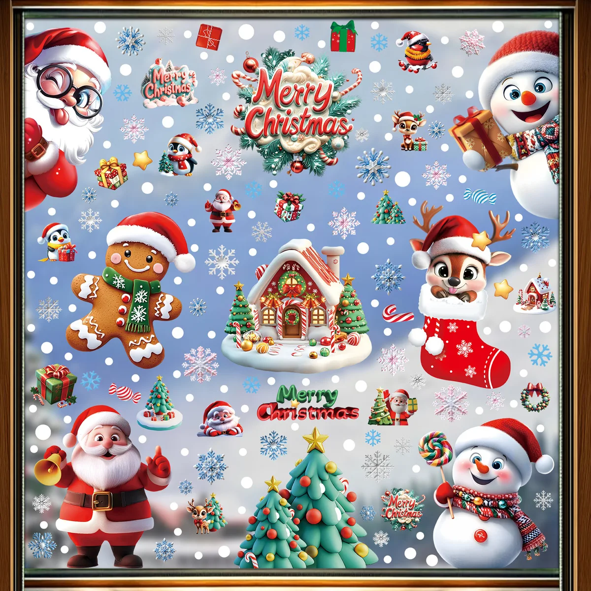 2025 Christmas Static Window C - Snowflake Window Decal บทวิจารณ์และราคา