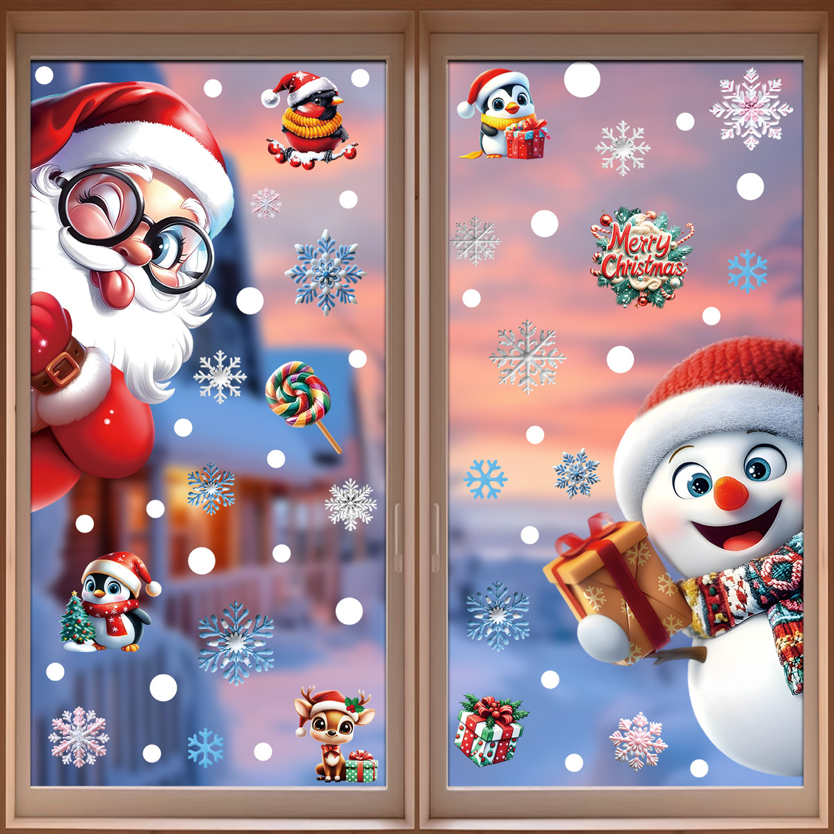 2025 Christmas Static Window C - Snowflake Window Decal บทวิจารณ์และราคา