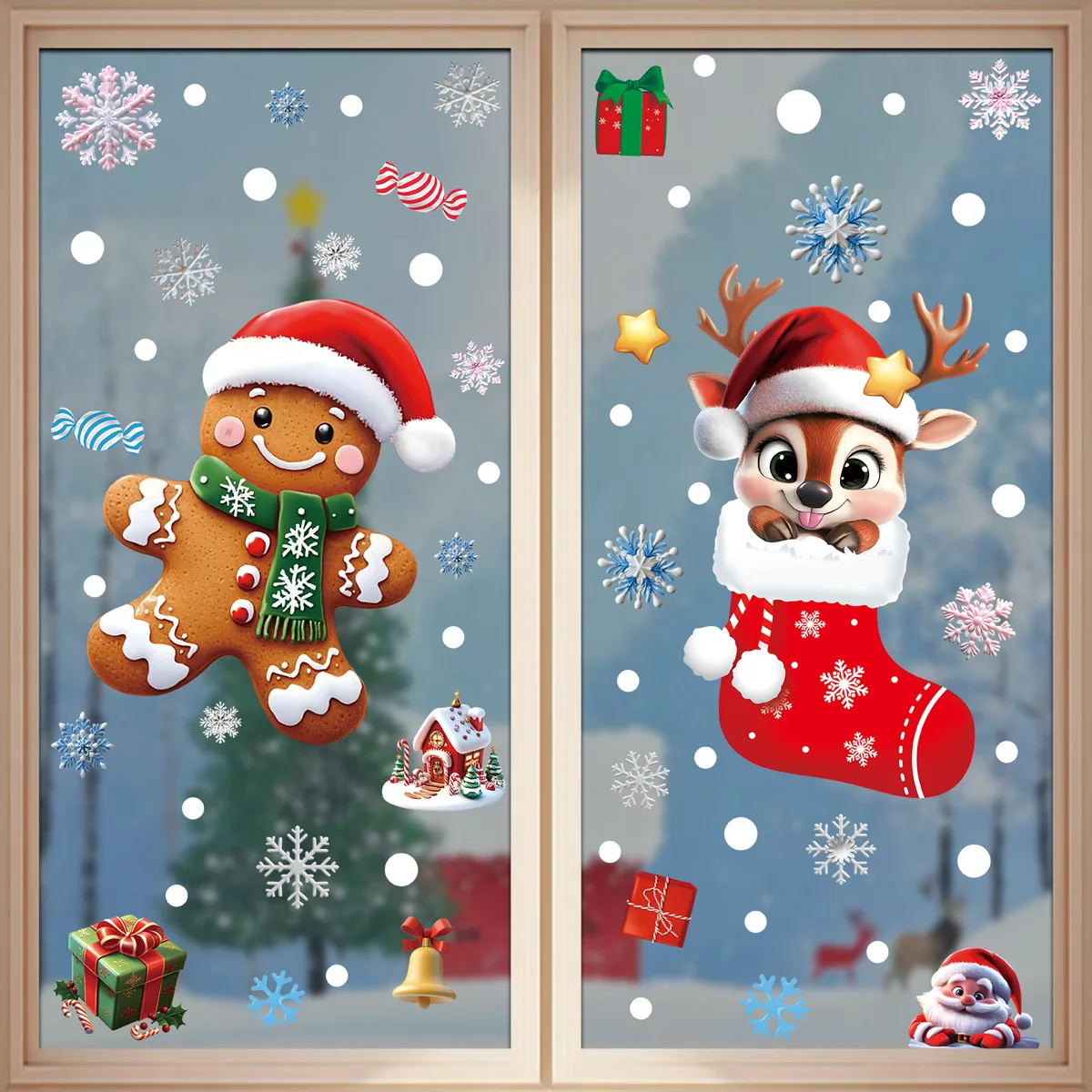 2025 Christmas Static Window C - Snowflake Window Decal บทวิจารณ์และราคา