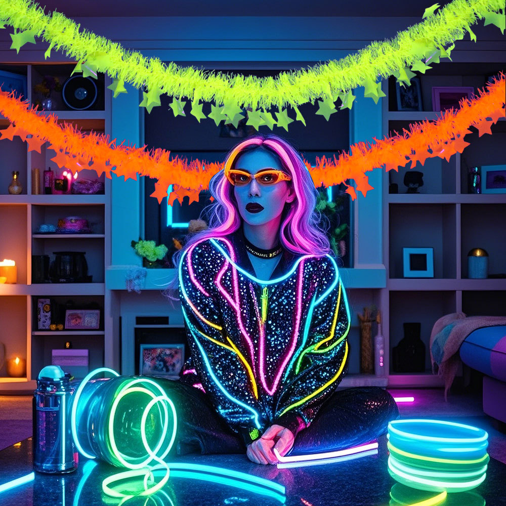 Birthday Theme Fluorescent Mac - Tinsel Garland Decoration บทวิจารณ์และราคา