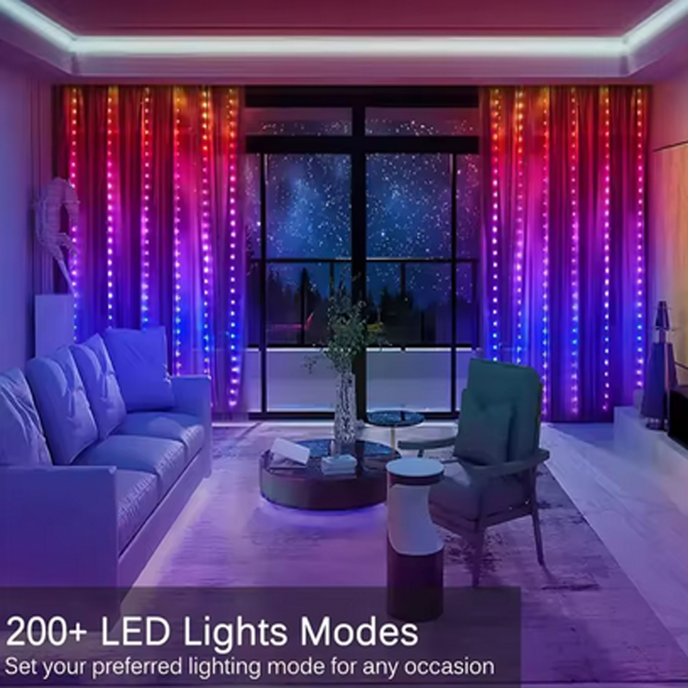 3M RGB Smart LED Curtain Light - Christmas Lights Outdoor บทวิจารณ์และราคา