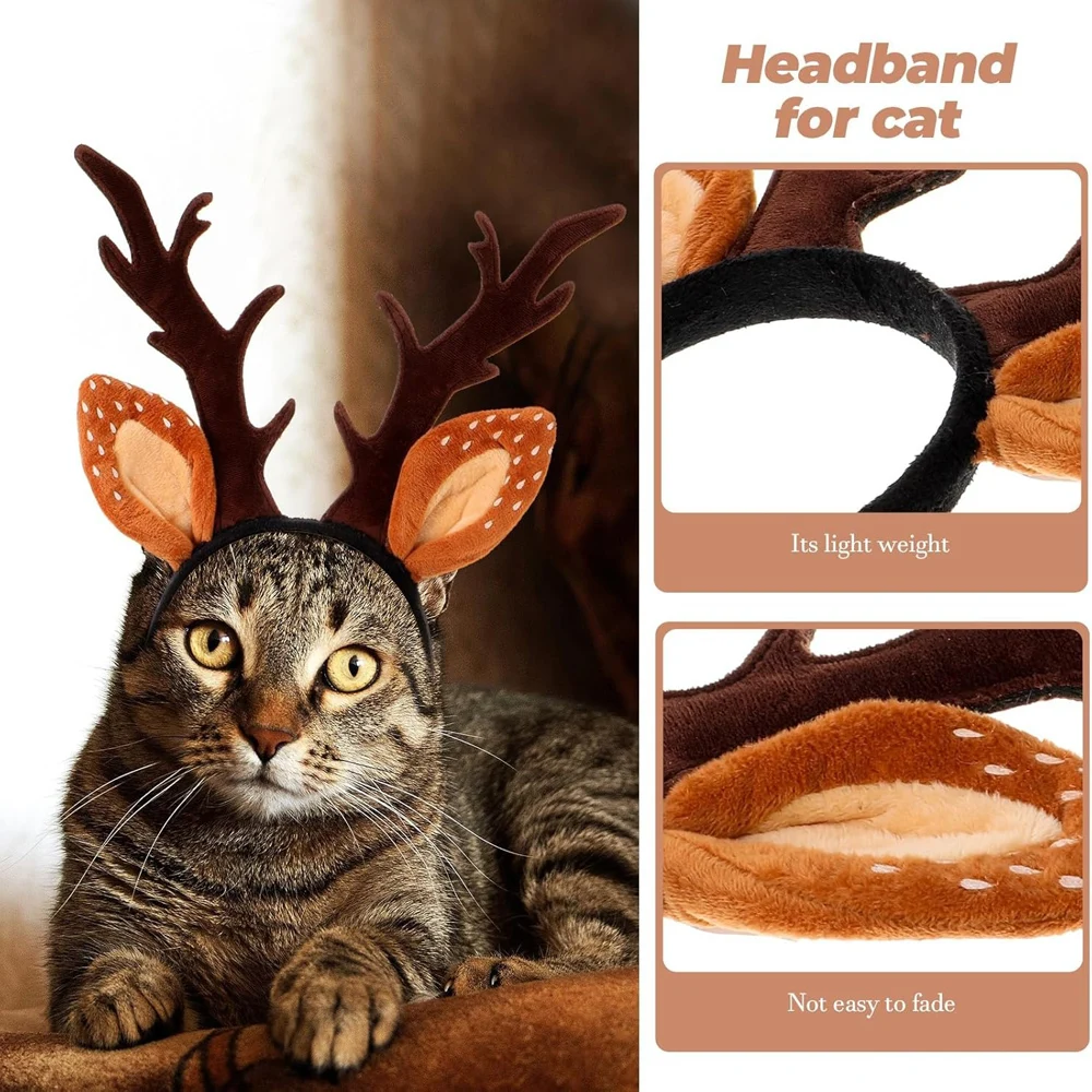 Dogs Headbands Deer Costume Ha - Reindeer Antlers Headband บทวิจารณ์และราคา