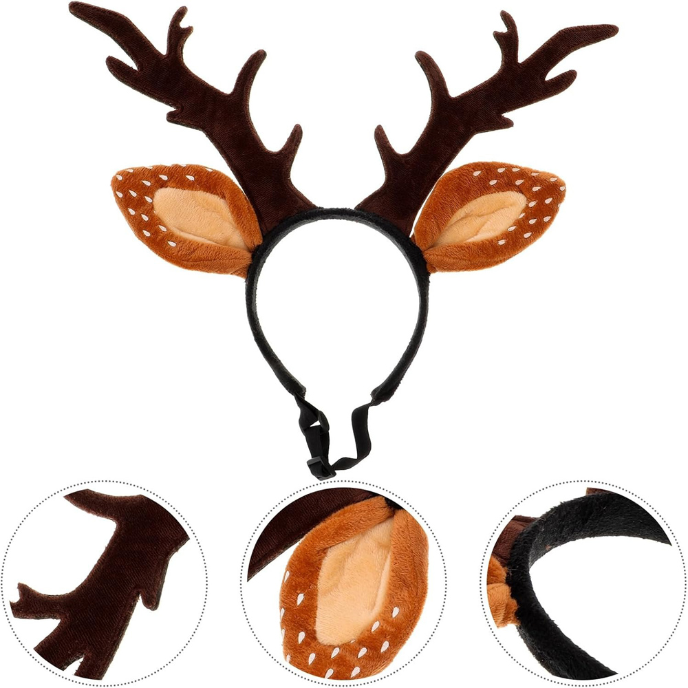 Dogs Headbands Deer Costume Ha - Reindeer Antlers Headband บทวิจารณ์และราคา