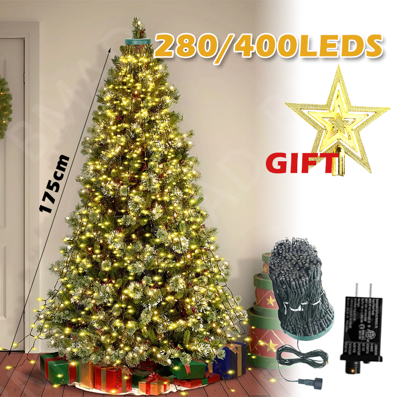 Christmas Tree Waterfall Light - Star Tree Topper บทวิจารณ์และราคา