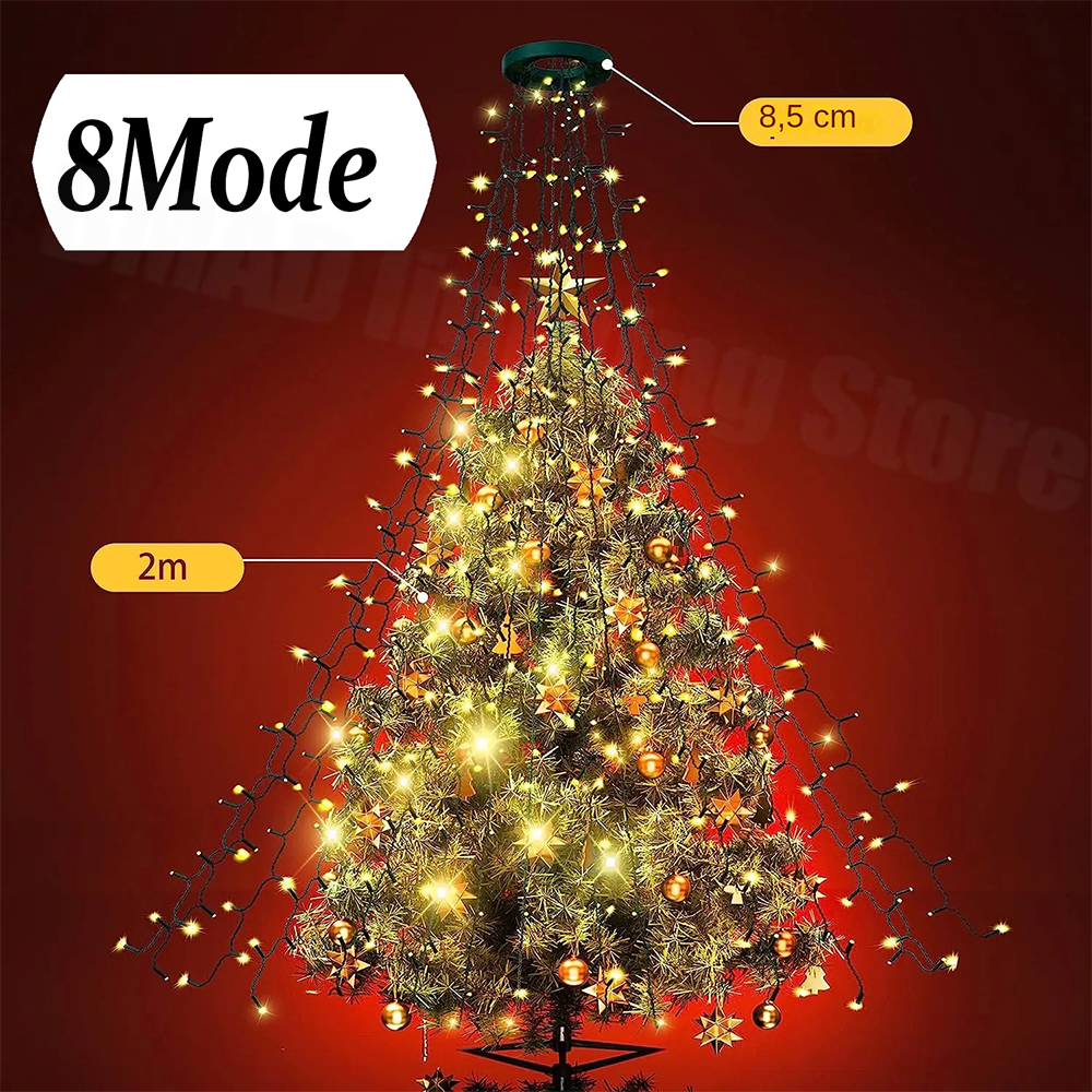 Christmas Tree Waterfall Light - Star Tree Topper บทวิจารณ์และราคา