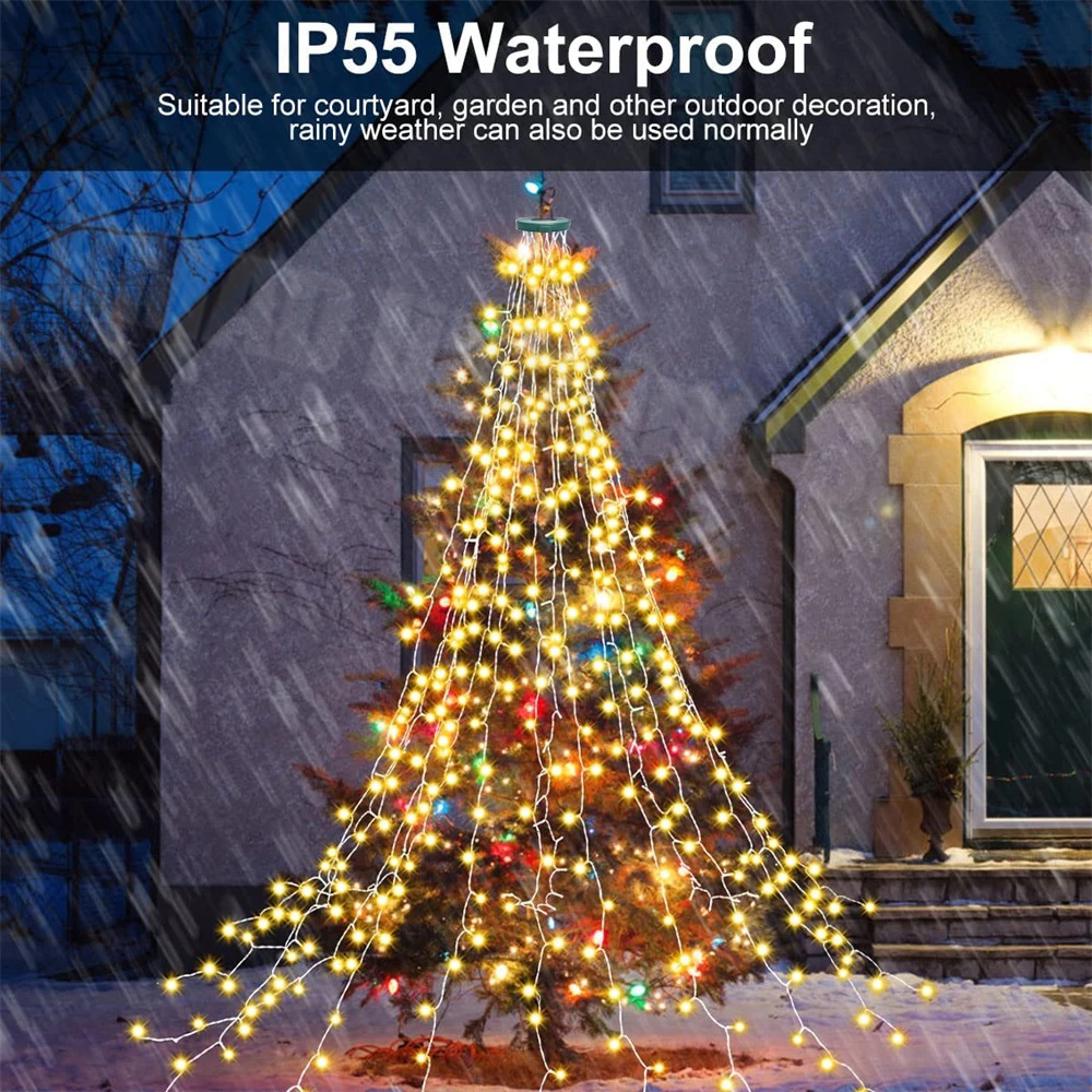 Christmas Tree Waterfall Light - Star Tree Topper บทวิจารณ์และราคา