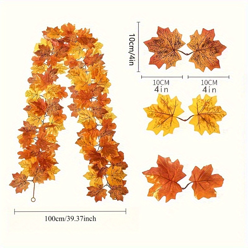 100CM Autumn Artificial Maple  - Christmas Wreath Fake บทวิจารณ์และราคา