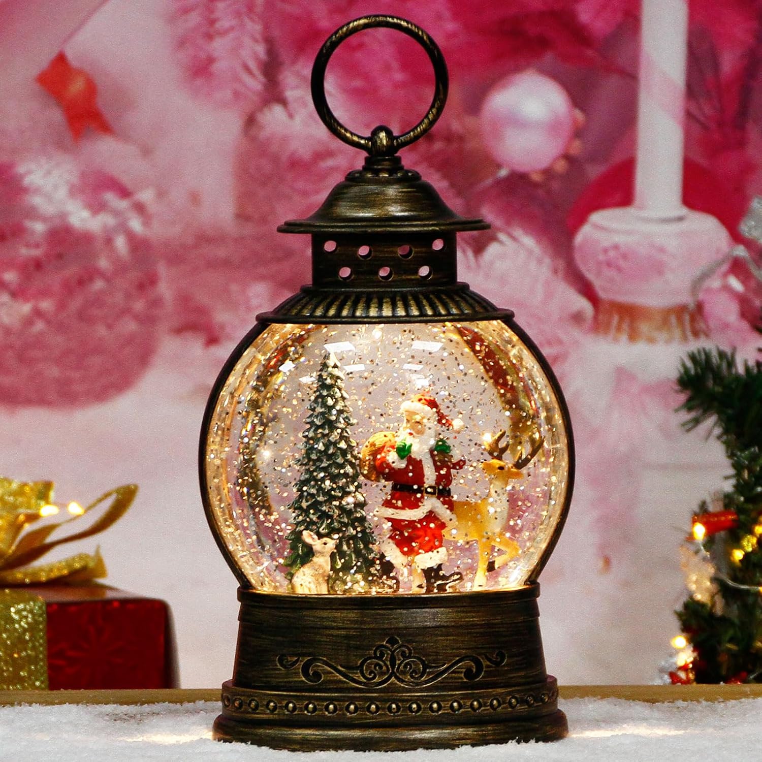 Christmas Snow Globe Lantern w - Snow Globe Musical บทวิจารณ์และราคา