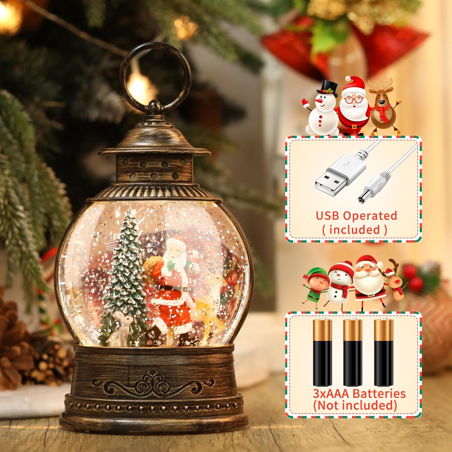 Christmas Snow Globe Lantern w - Snow Globe Musical บทวิจารณ์และราคา