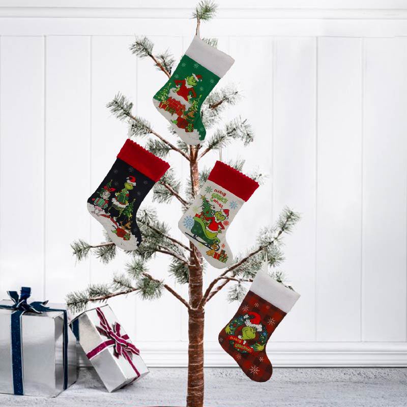 Christmas Stocking Grinch Sock - Christmas Stocking Hanging บทวิจารณ์และราคา