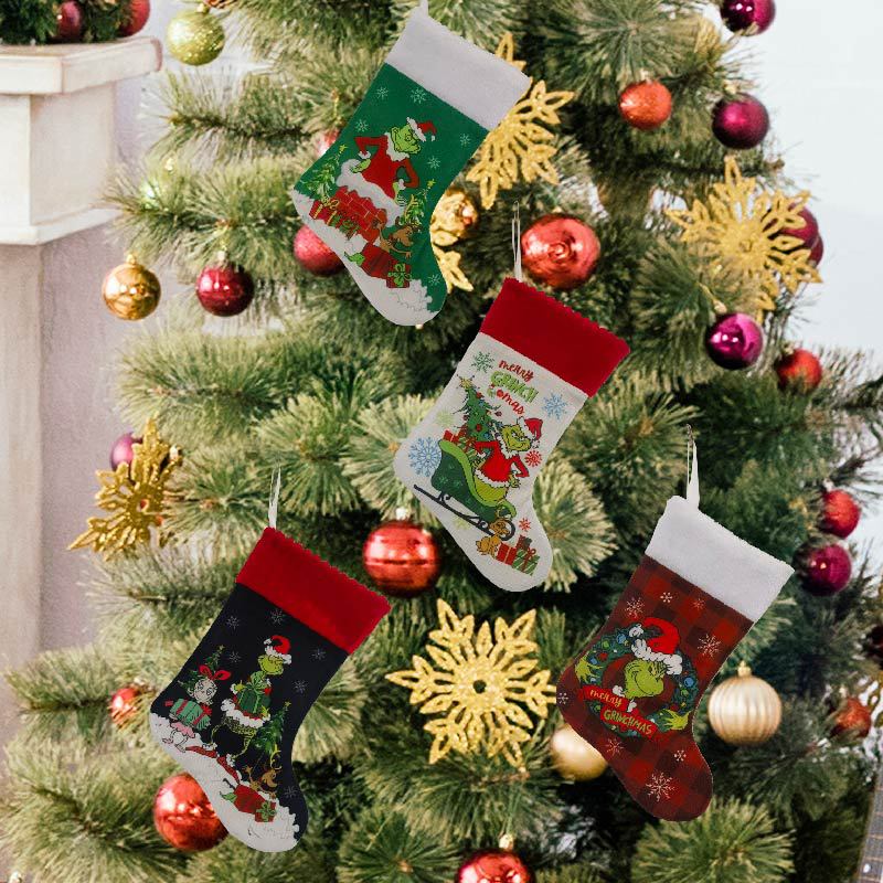 Christmas Stocking Grinch Sock - Christmas Stocking Hanging บทวิจารณ์และราคา