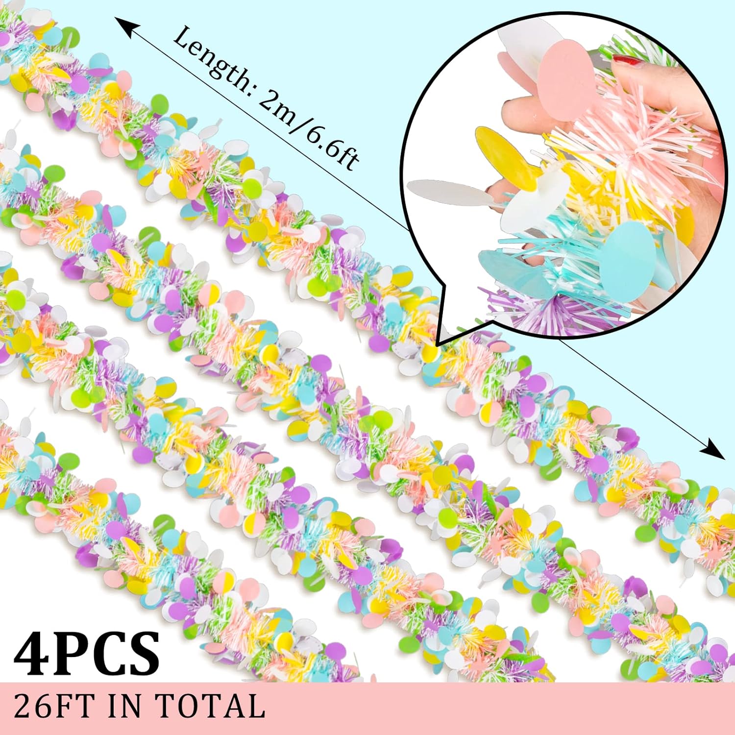 4pc Easter Tinsel Garlands Col - Tinsel Garland Decoration บทวิจารณ์และราคา