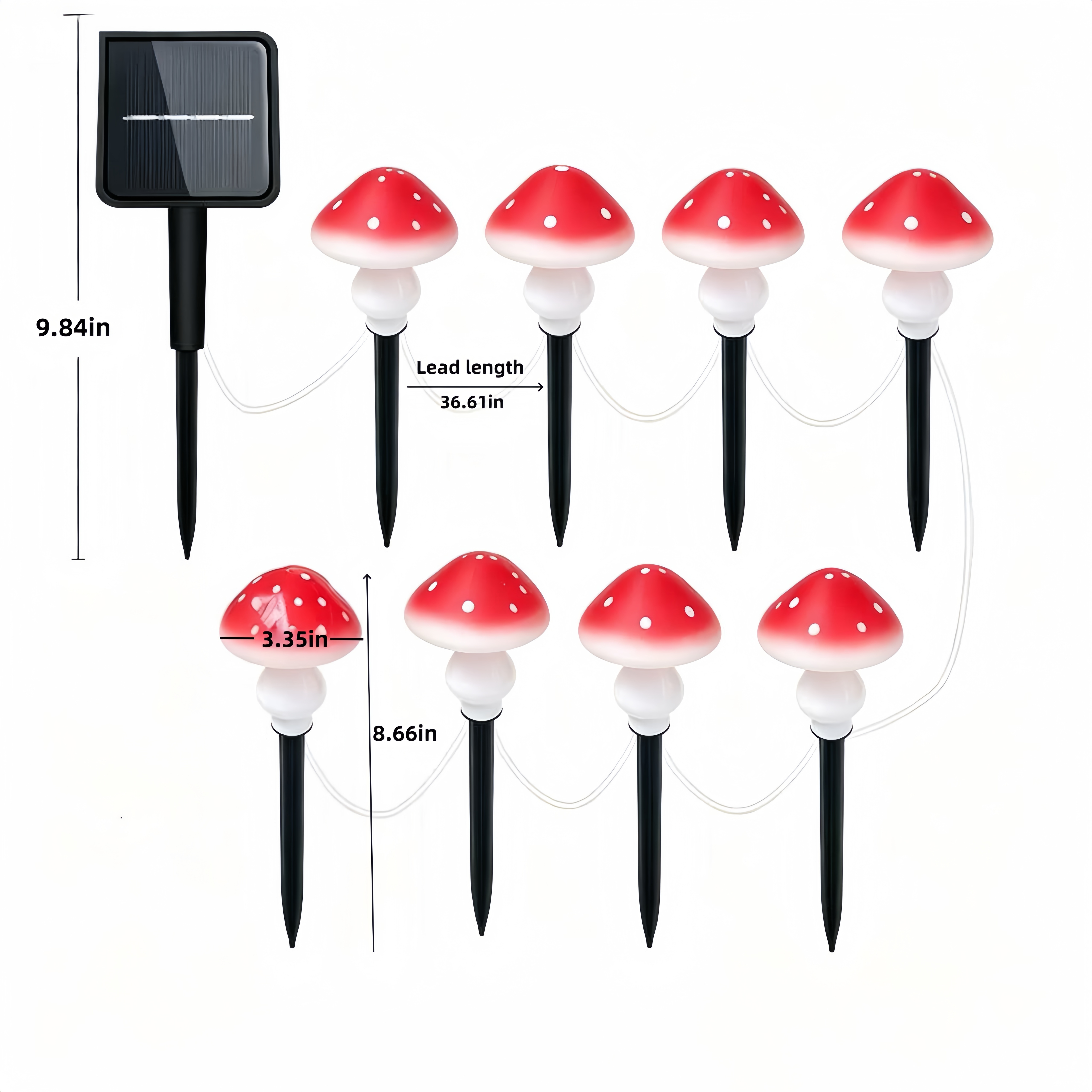 Solar Mushroom String Lights W - Christmas Lights Outdoor บทวิจารณ์และราคา