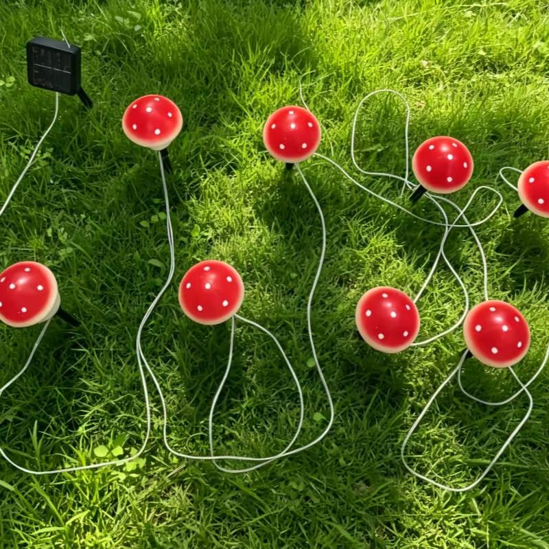 Solar Mushroom String Lights W - Christmas Lights Outdoor บทวิจารณ์และราคา