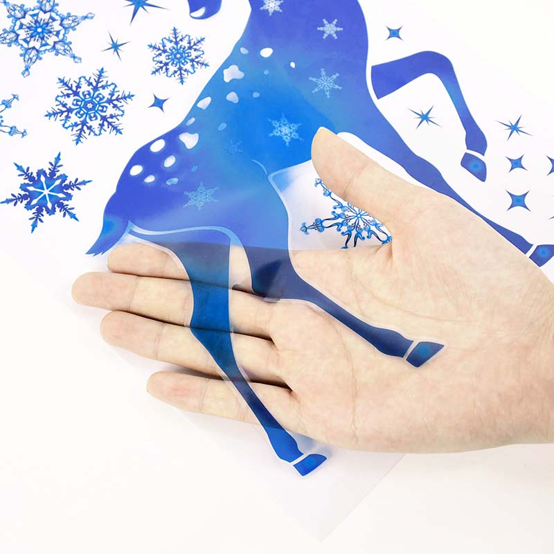 Christmas Window Stickers Elk  - Snowflake Window Decal บทวิจารณ์และราคา