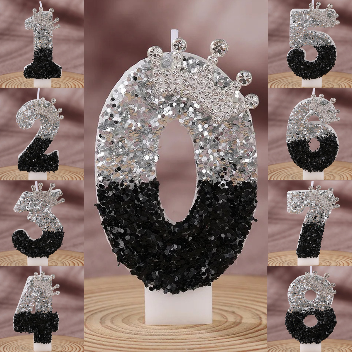 Black Silver Gradient Crown Ha - Holiday Candle Set บทวิจารณ์และราคา