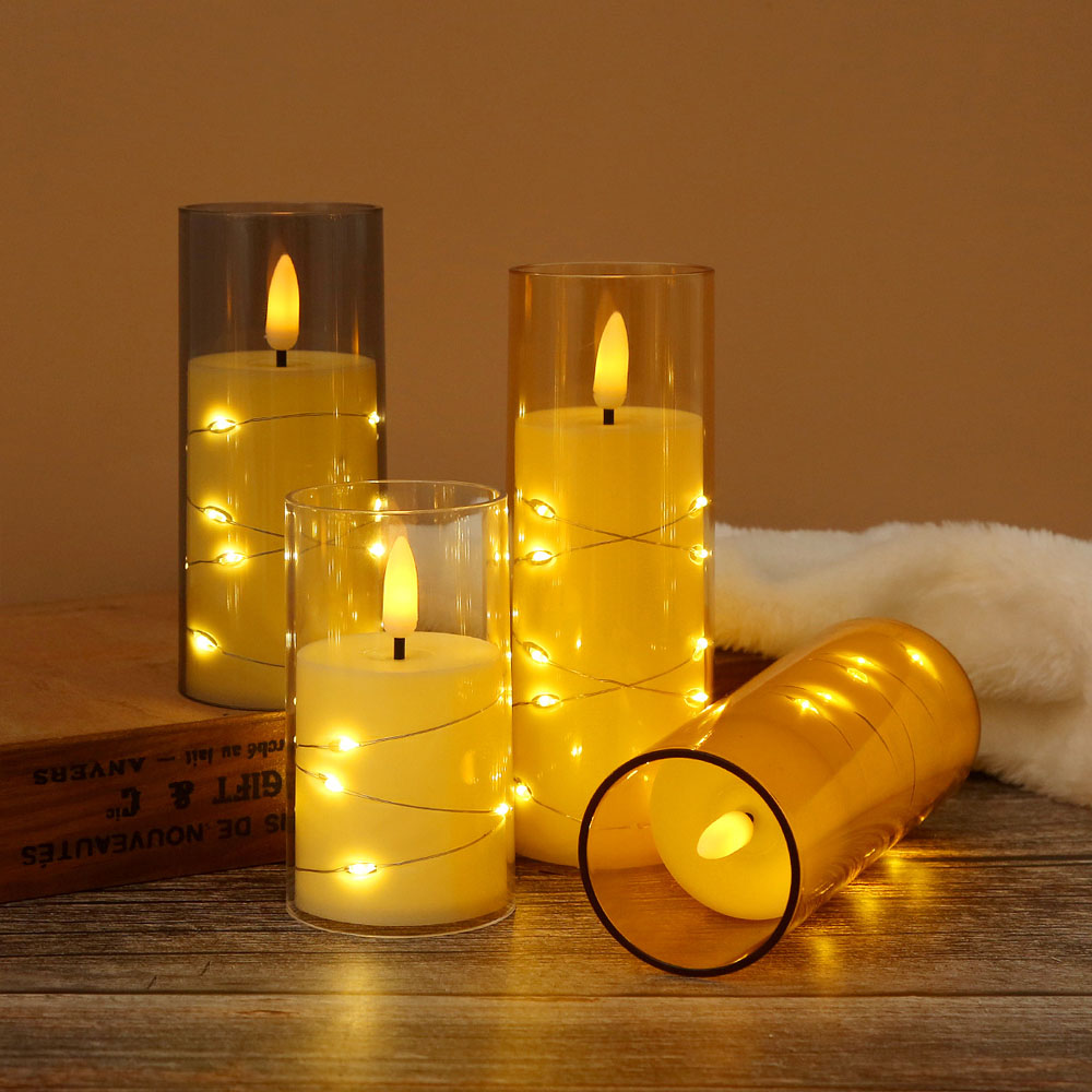 3pcs/set LED Copper Wire Flame - Holiday Candle Set บทวิจารณ์และราคา