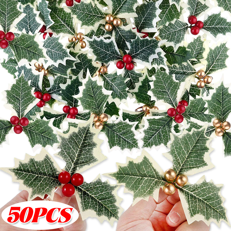 5-50pcs Christmas Holly Berrie - Christmas Wreath Fake บทวิจารณ์และราคา