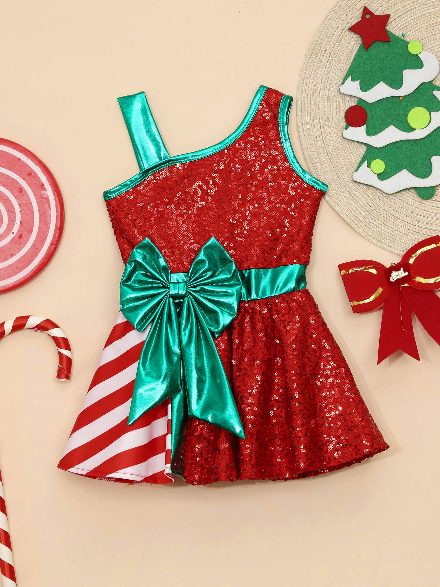 Kids Girls Christmas Party Dre - Elf Costume Christmas บทวิจารณ์และราคา